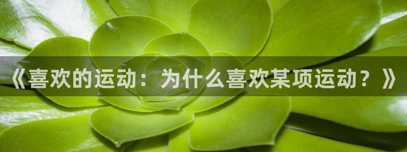 米兰体育官网下载招商电话地址查询：《喜欢的运动：为什么喜欢某